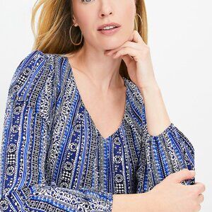 LOFT Ribbon Floral V-neck Blouse